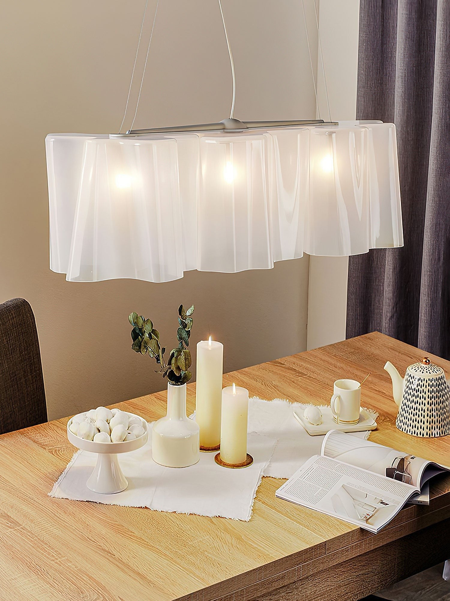 Velmora Wave Glass Chandelier