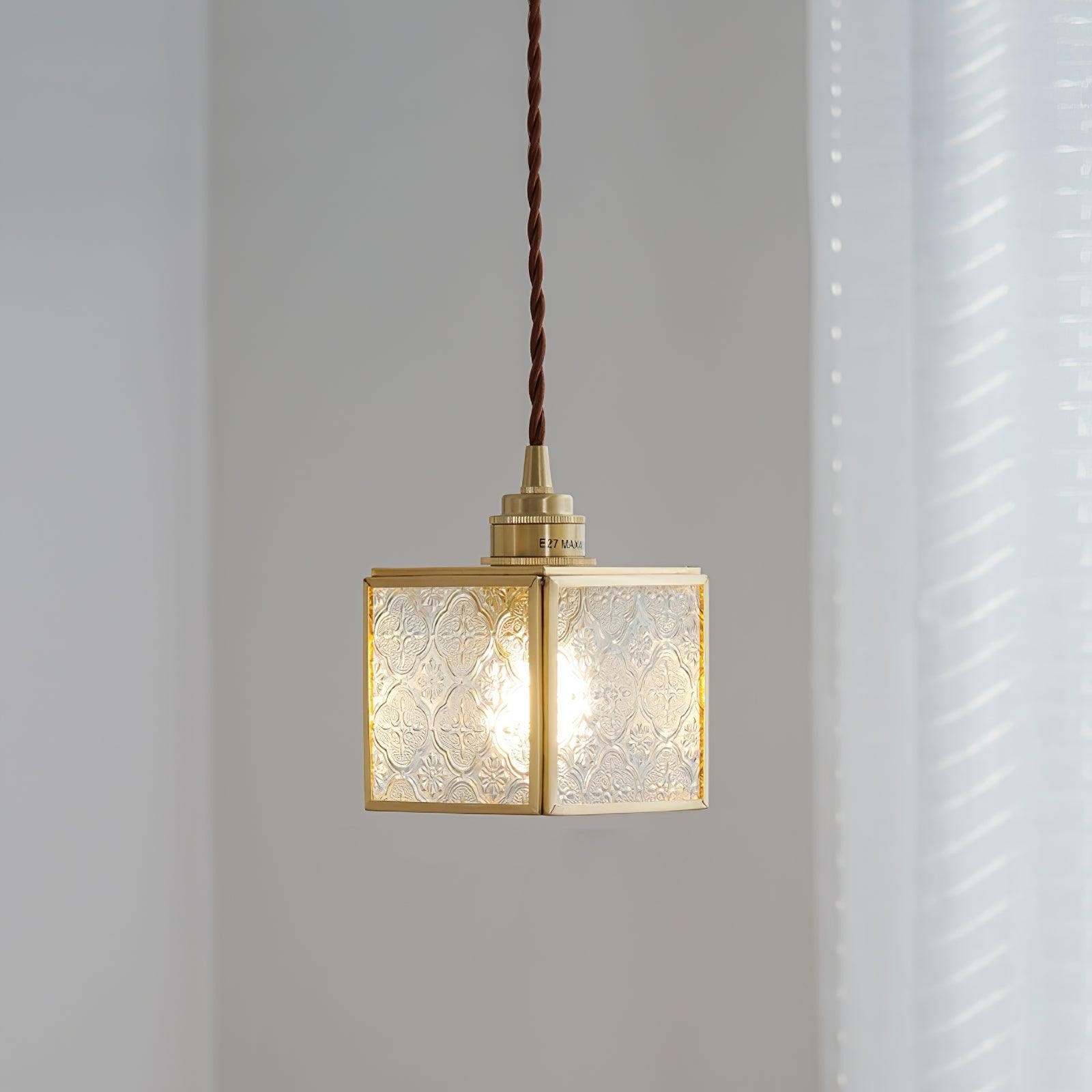 Veridian Pattern Glass Pendant