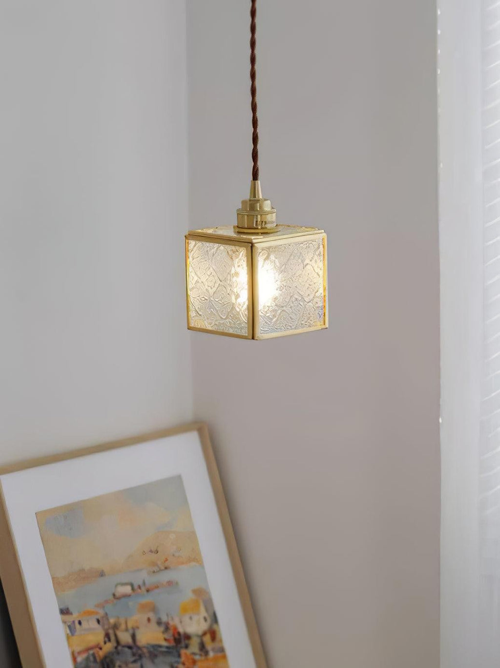 Veridian Pattern Glass Pendant