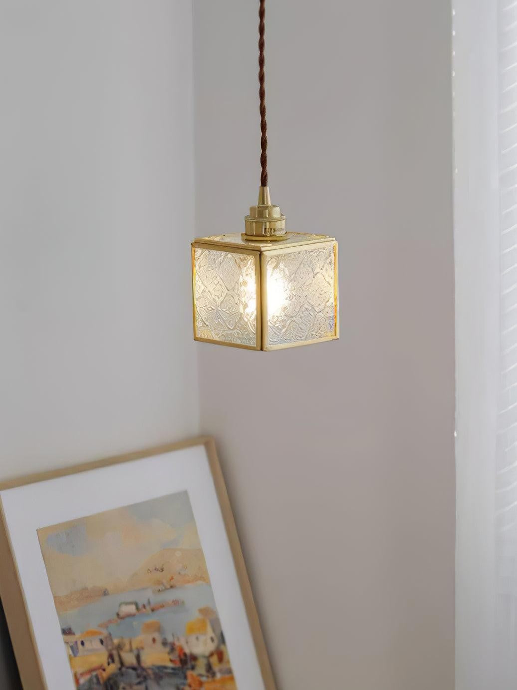Veridian Pattern Glass Pendant