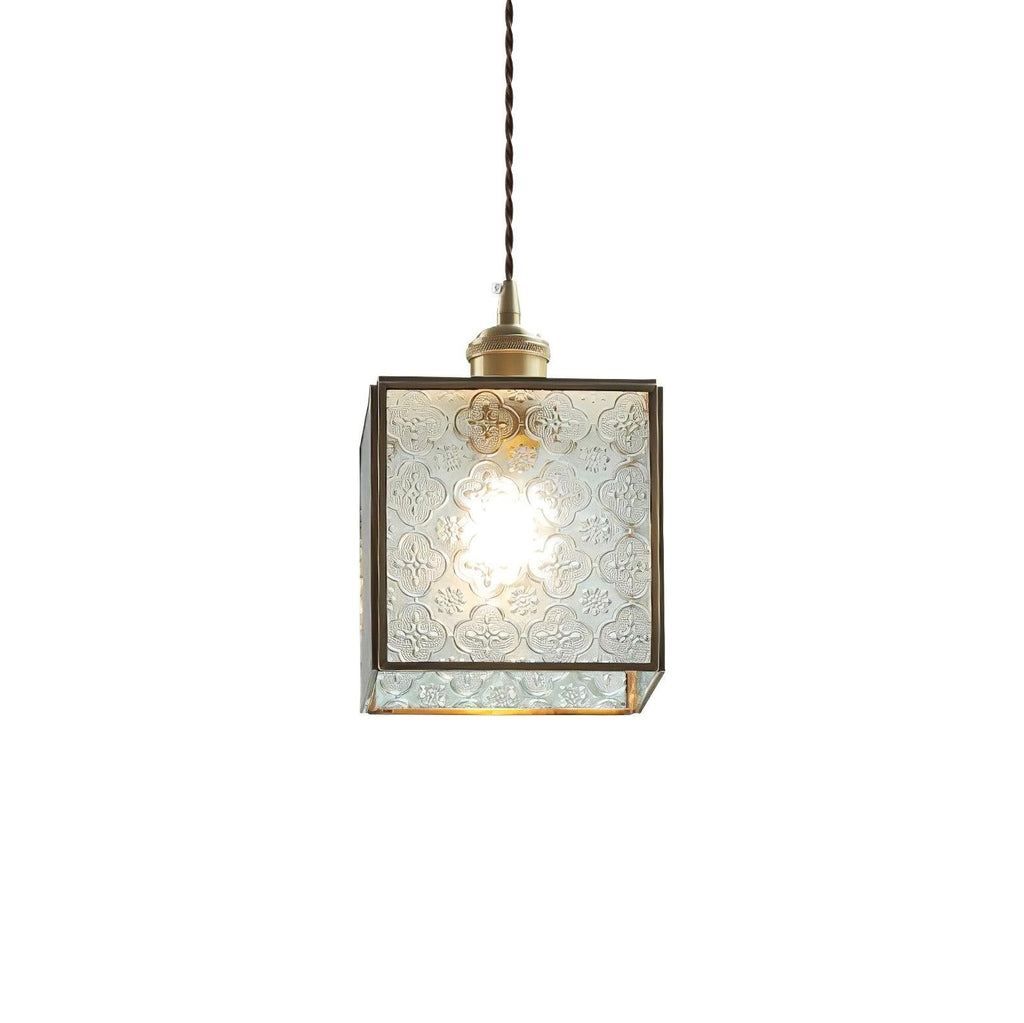 Veridian Pattern Glass Pendant