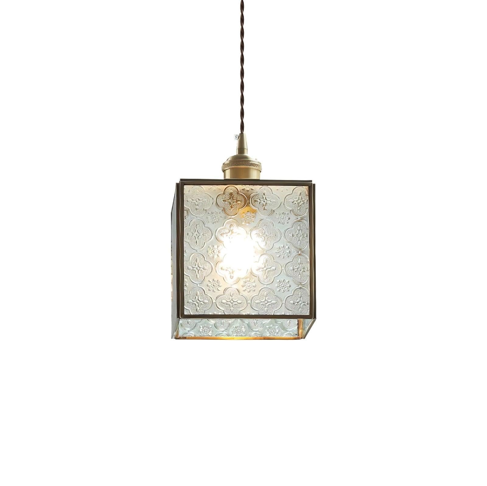 Veridian Pattern Glass Pendant