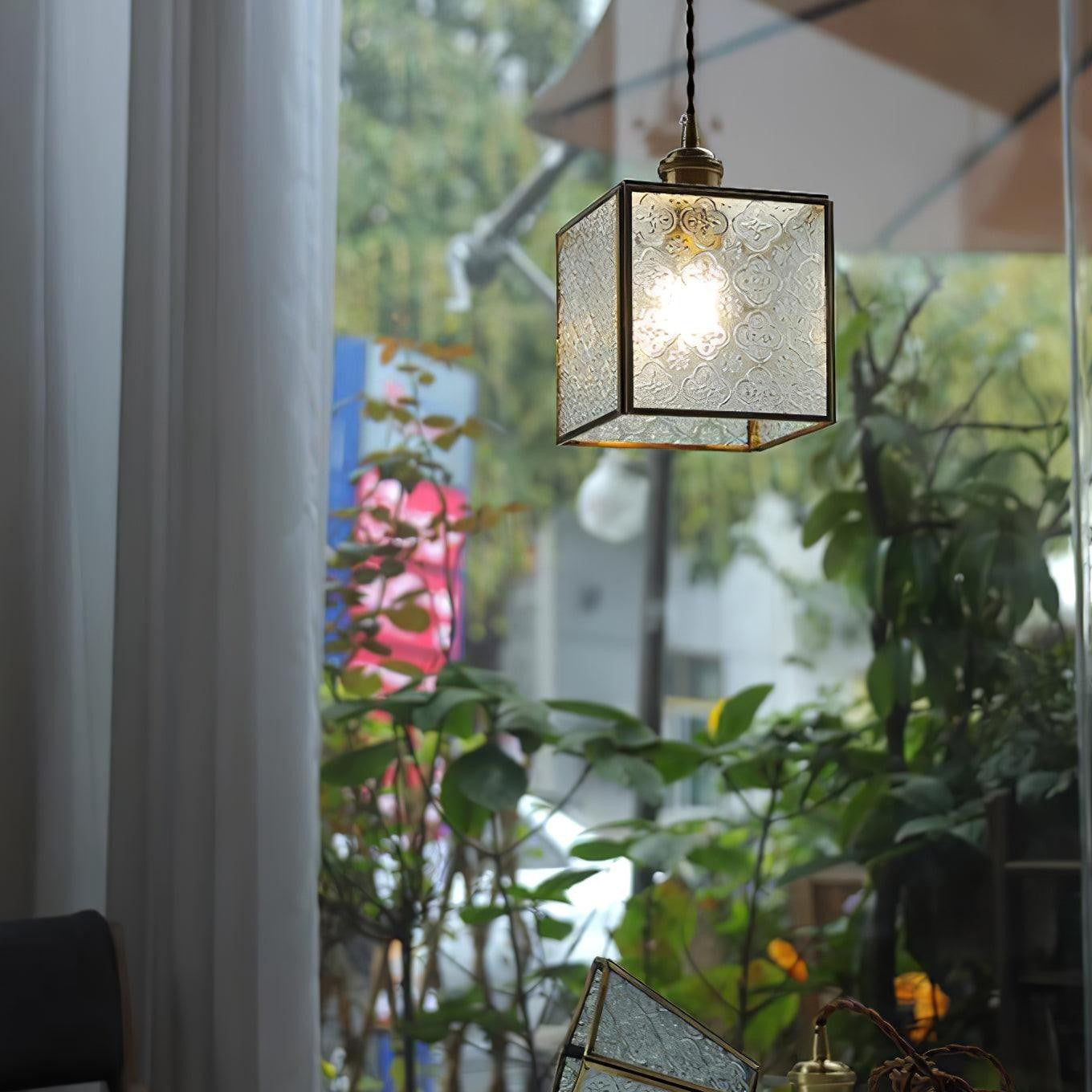 Veridian Pattern Glass Pendant