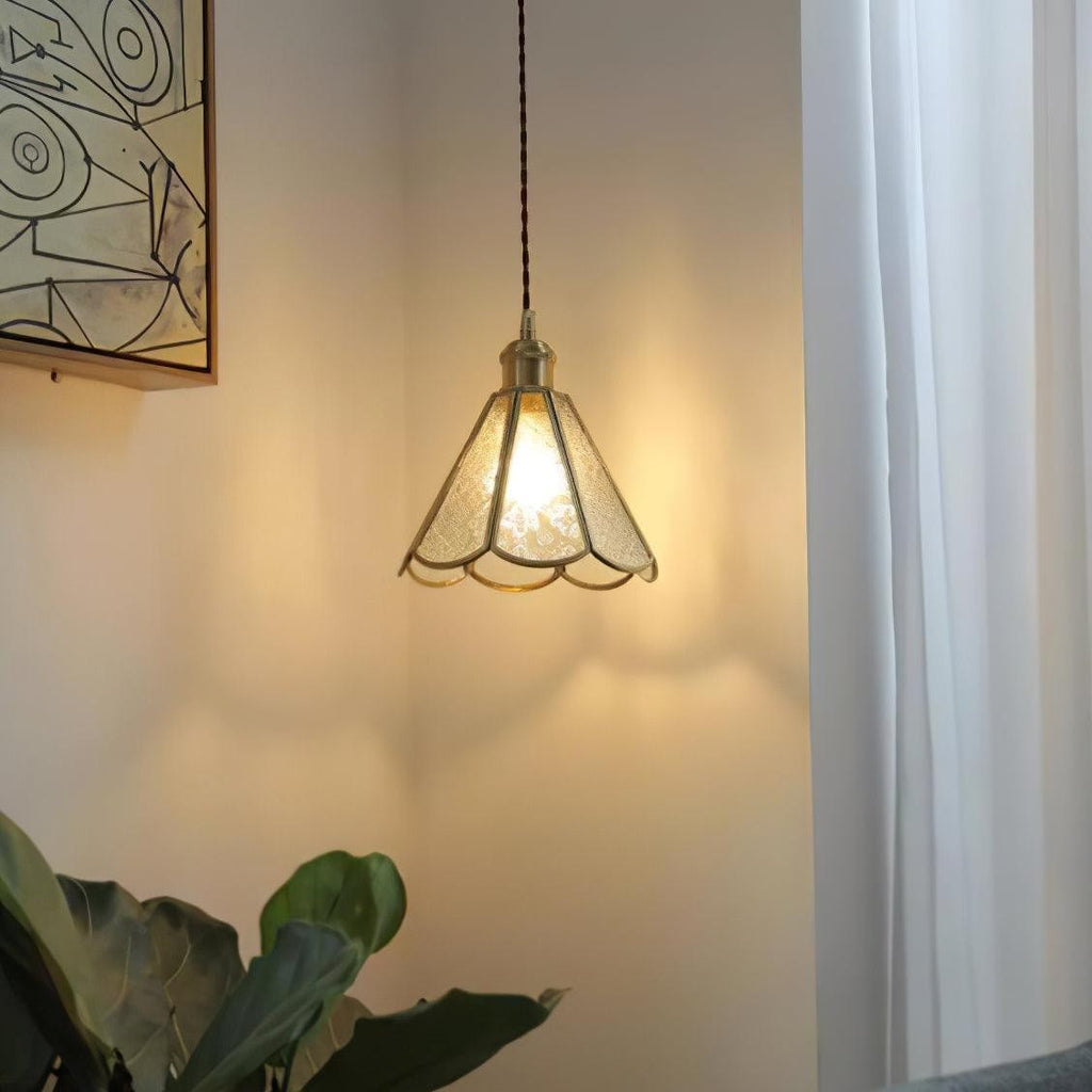 Veridian Pattern Glass Pendant