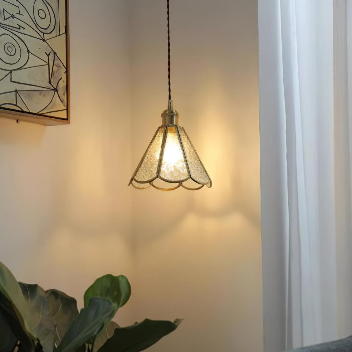 Veridian Pattern Glass Pendant