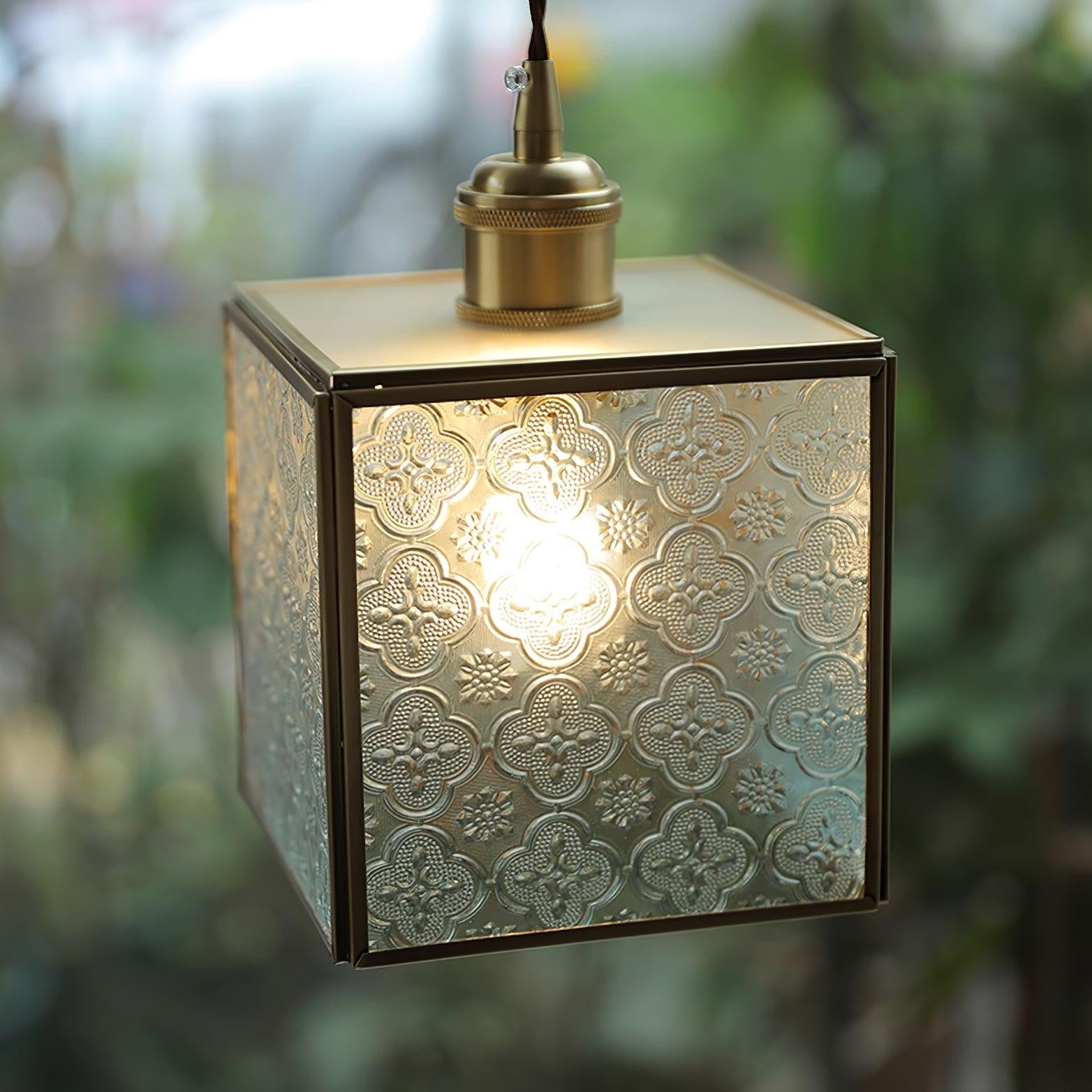 Veridian Pattern Glass Pendant