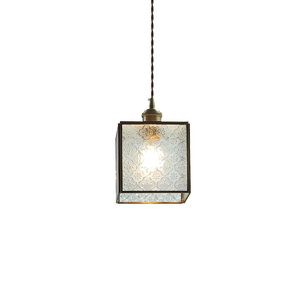 Veridian Pattern Glass Pendant