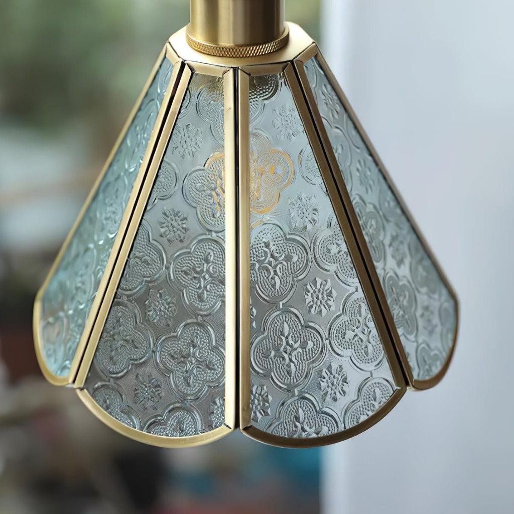 Veridian Pattern Glass Pendant