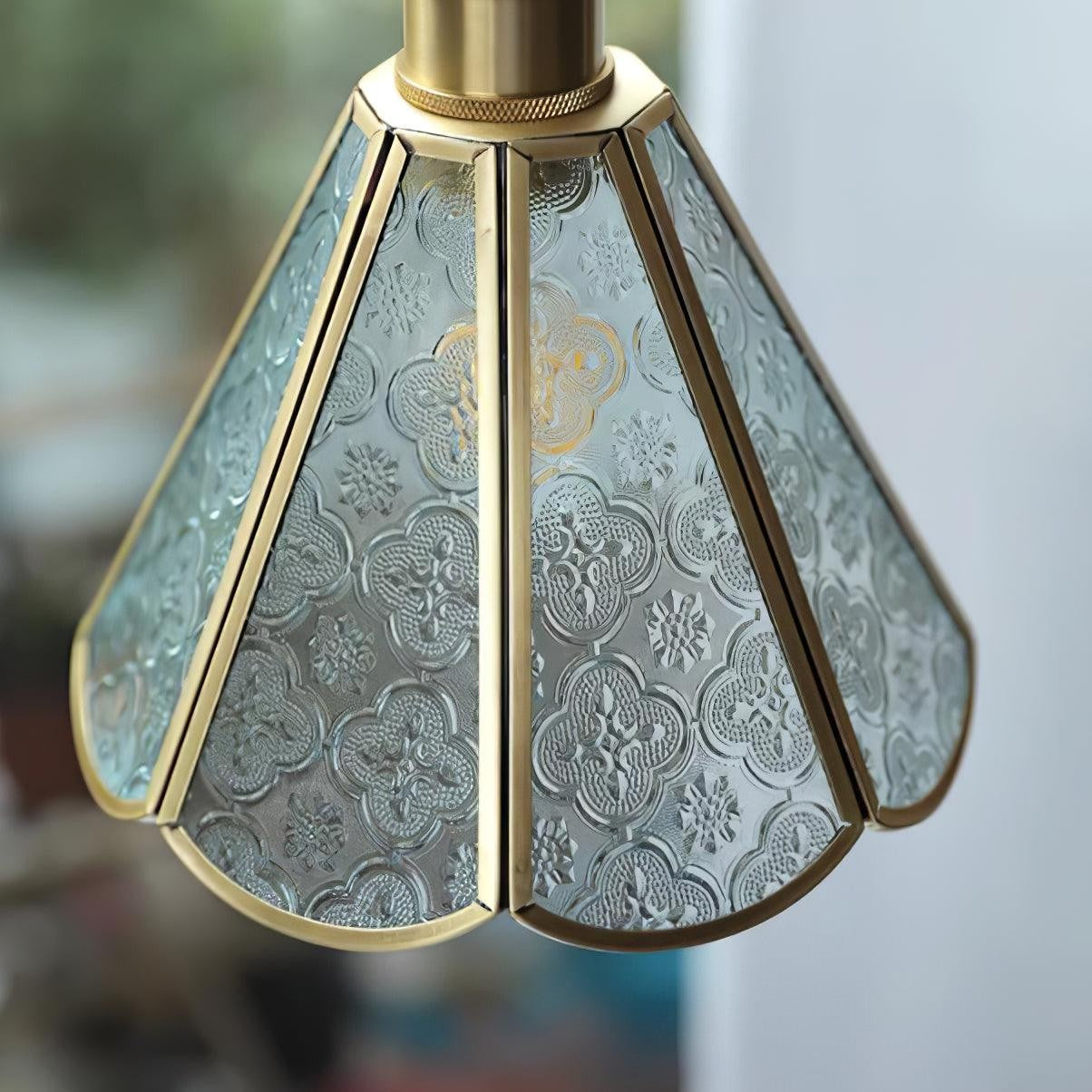 Veridian Pattern Glass Pendant