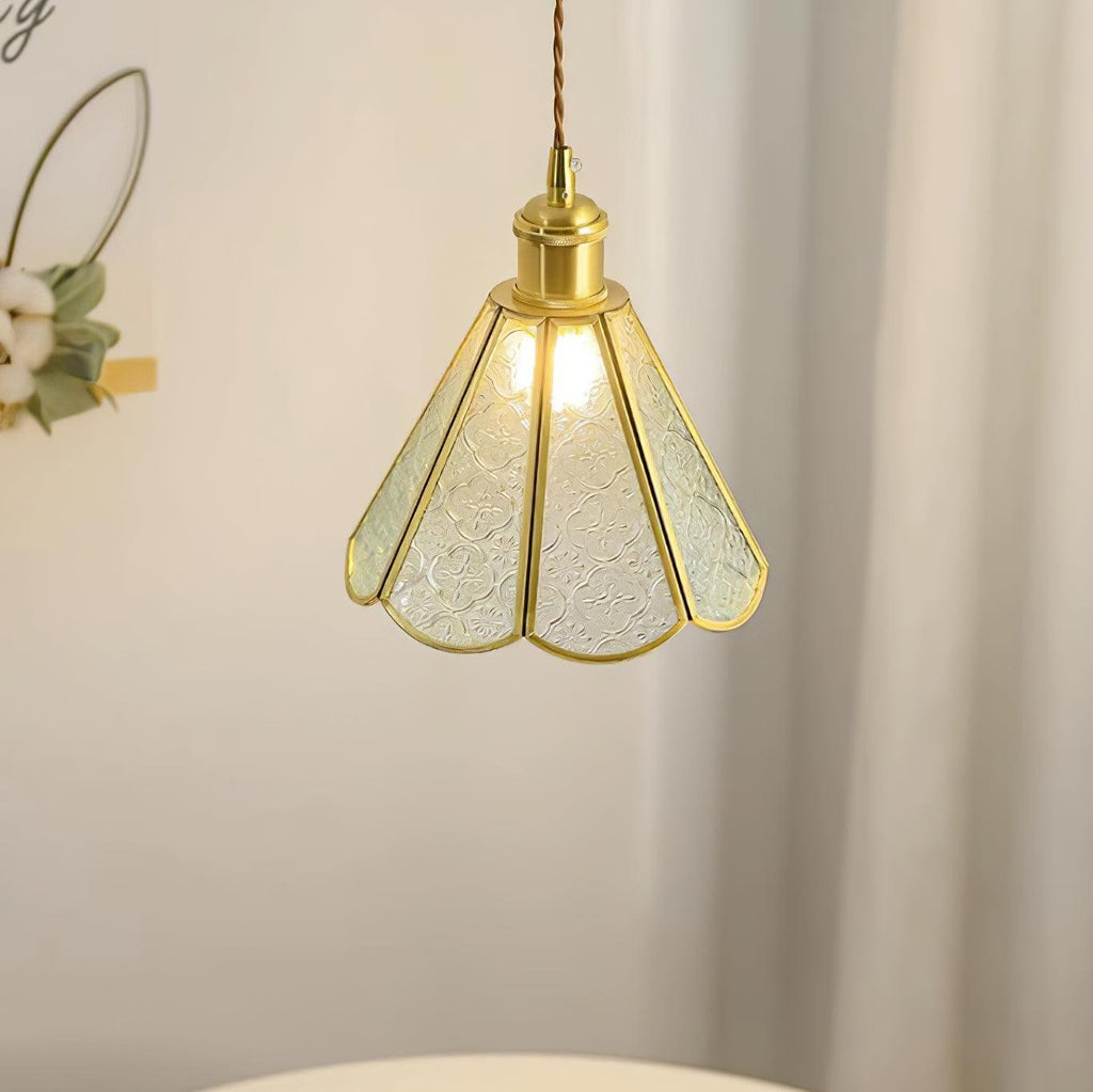 Veridian Pattern Glass Pendant