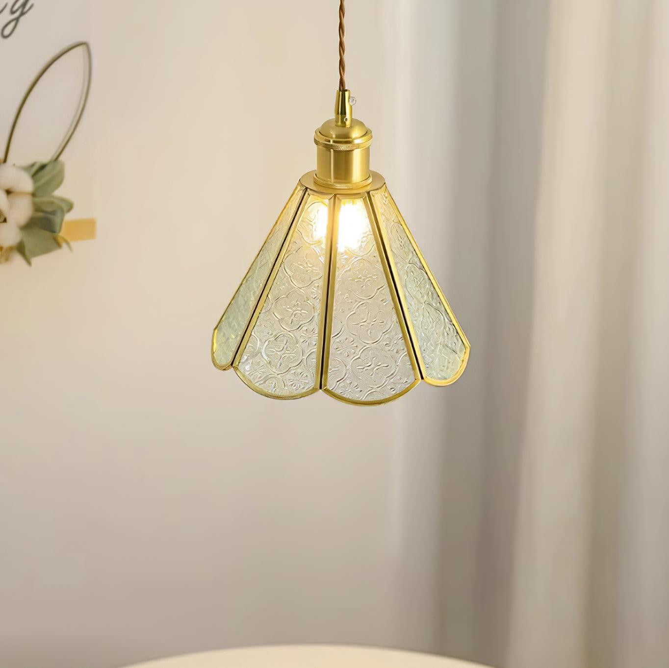 Veridian Pattern Glass Pendant