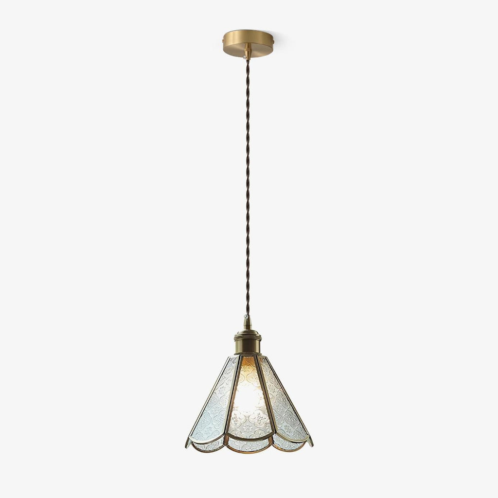 Veridian Pattern Glass Pendant