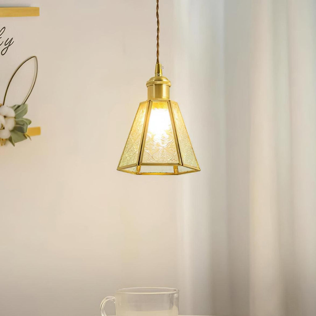 Veridian Pattern Glass Pendant