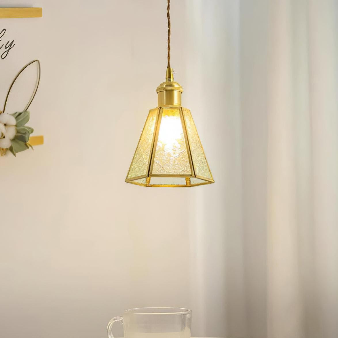 Veridian Pattern Glass Pendant