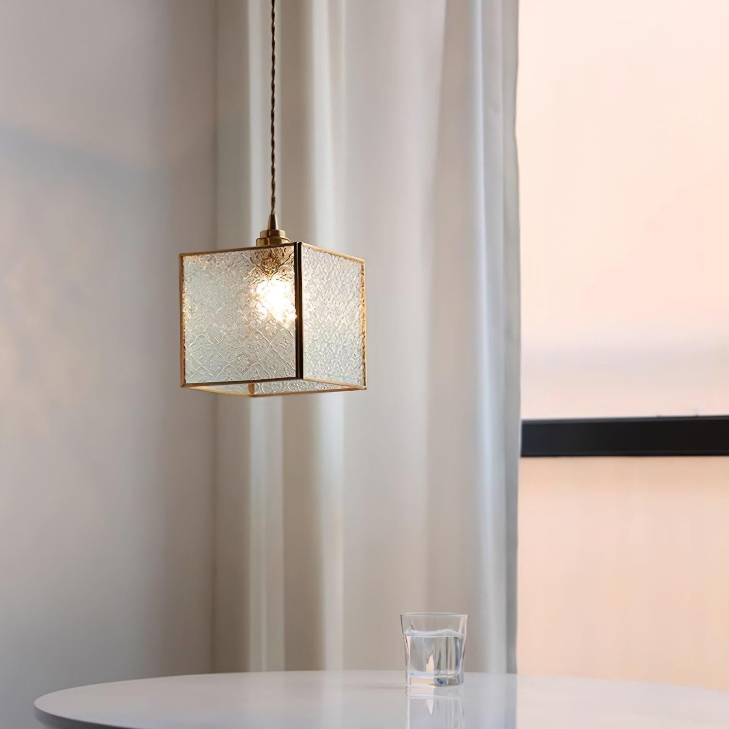 Veridian Pattern Glass Pendant