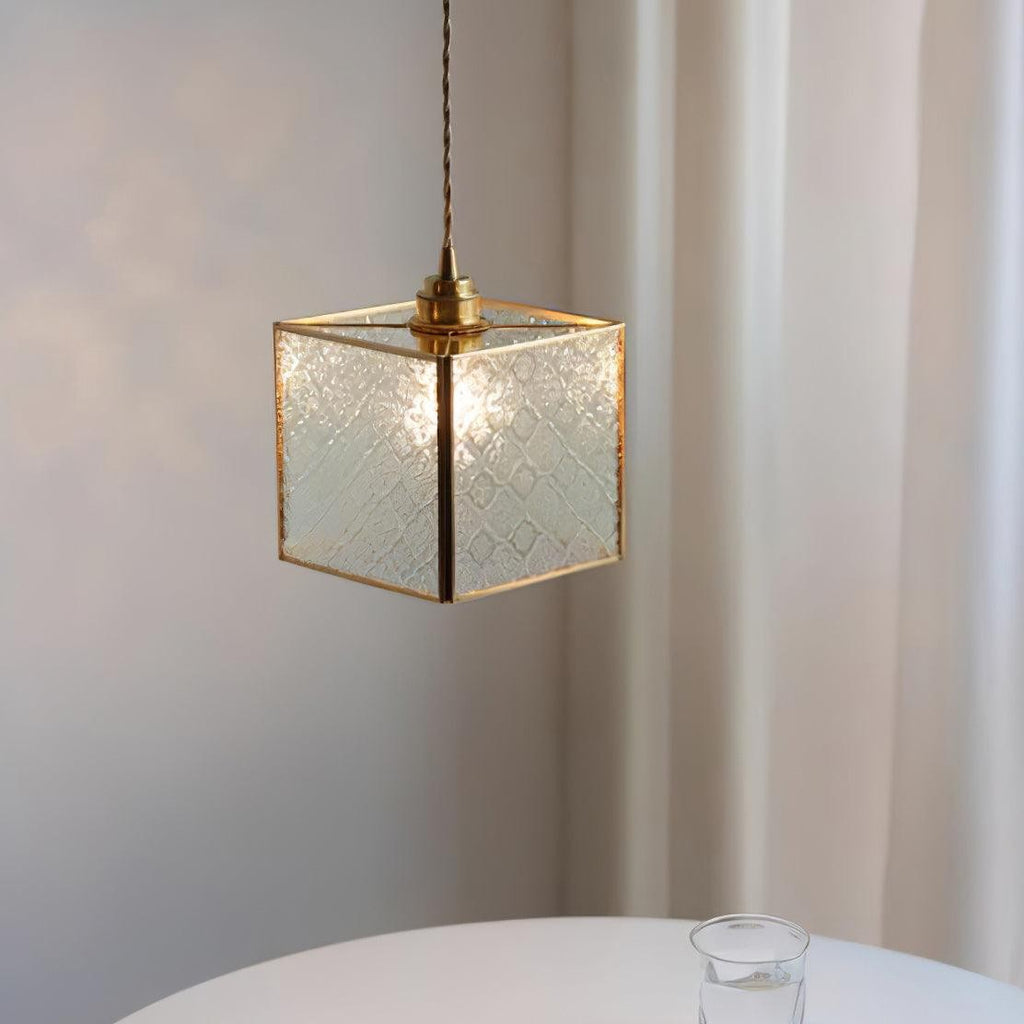 Veridian Pattern Glass Pendant