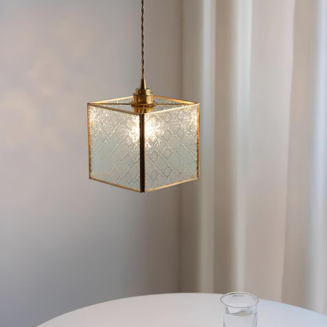 Veridian Pattern Glass Pendant