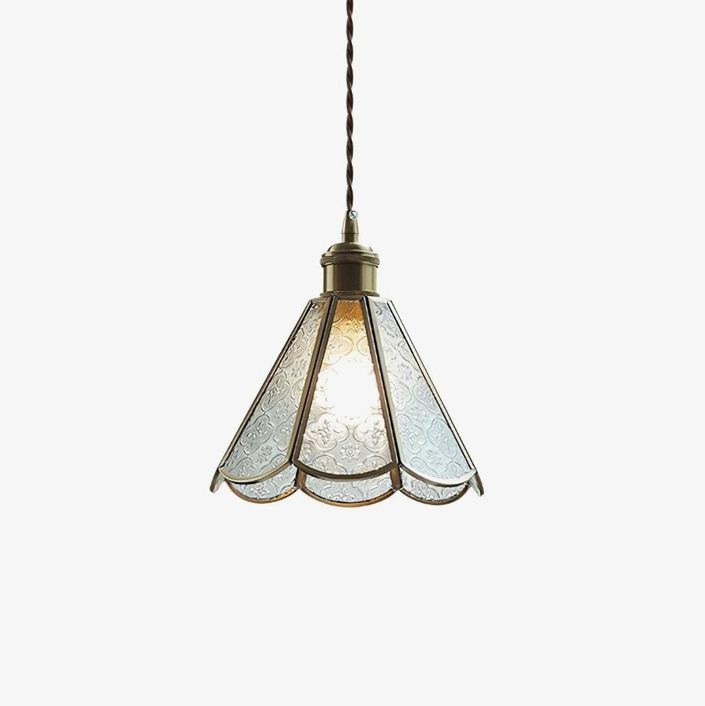 Veridian Pattern Glass Pendant
