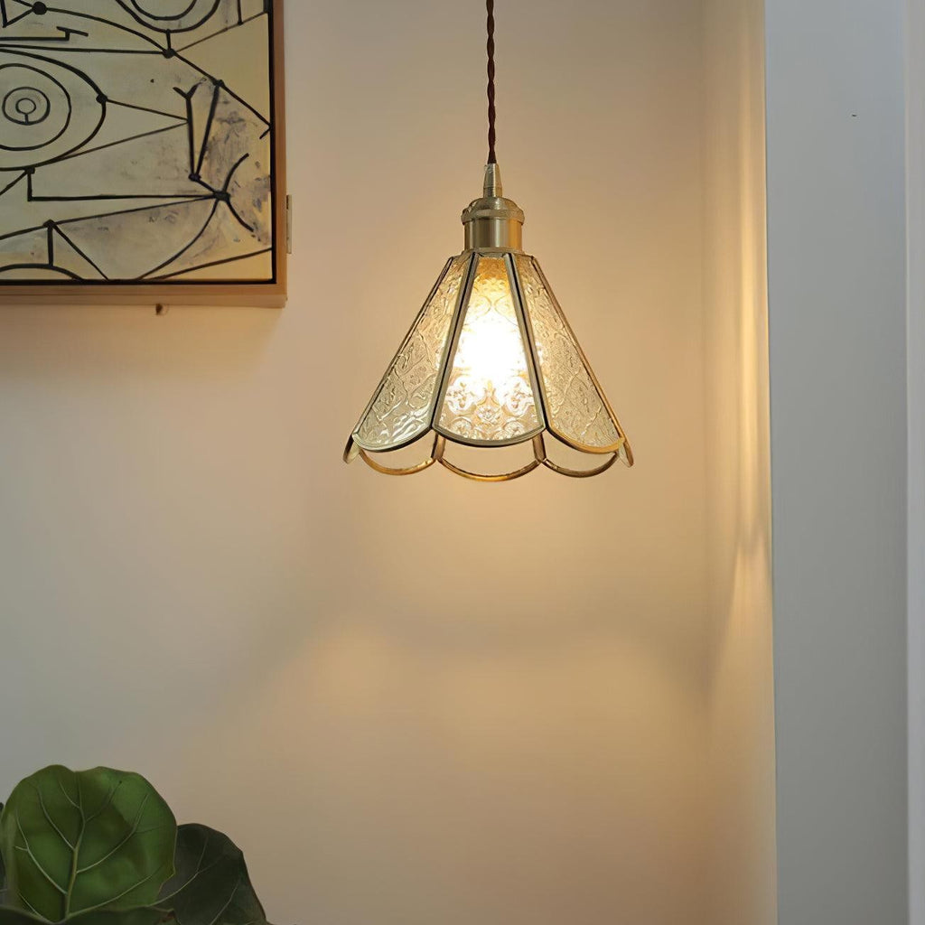 Veridian Pattern Glass Pendant