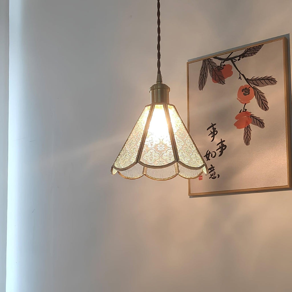 Veridian Pattern Glass Pendant