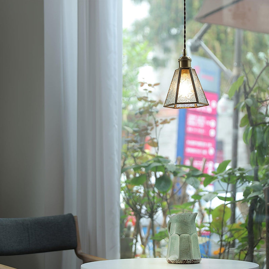 Veridian Pattern Glass Pendant