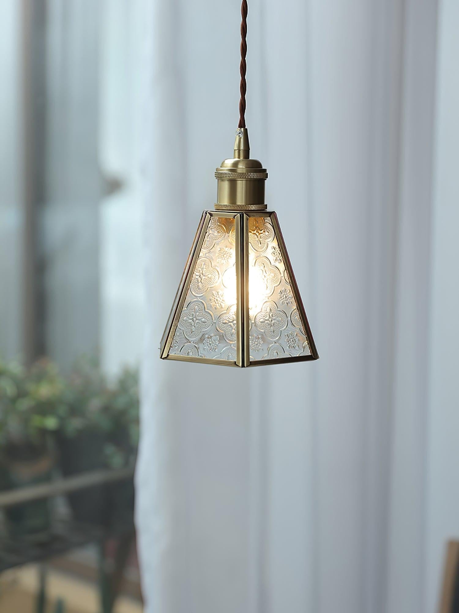 Veridian Pattern Glass Pendant