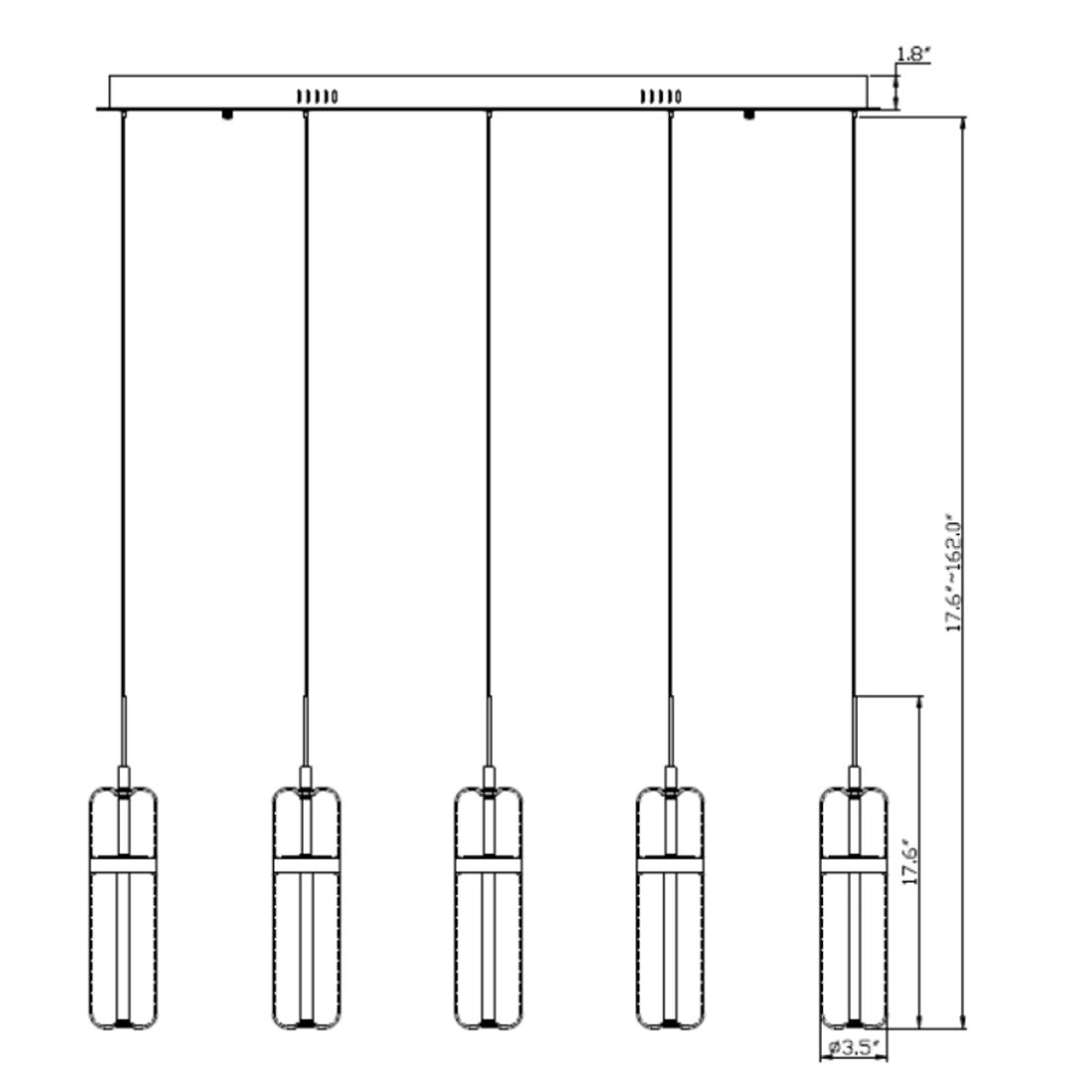 Verona Axis Linear LED Chandelier