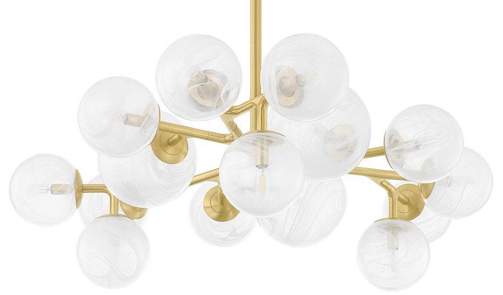 Vintage Brass Glass Disc Chandelier