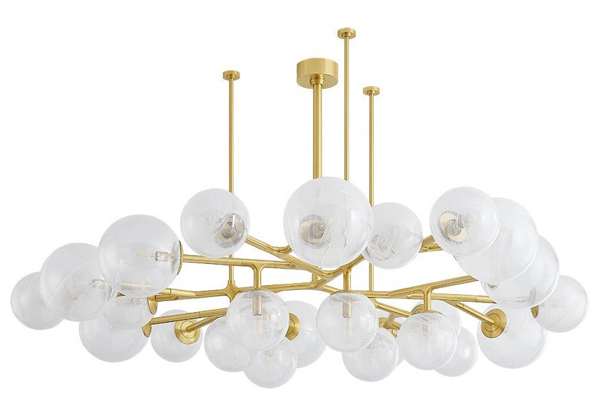 Vintage Brass Glass Disc Chandelier
