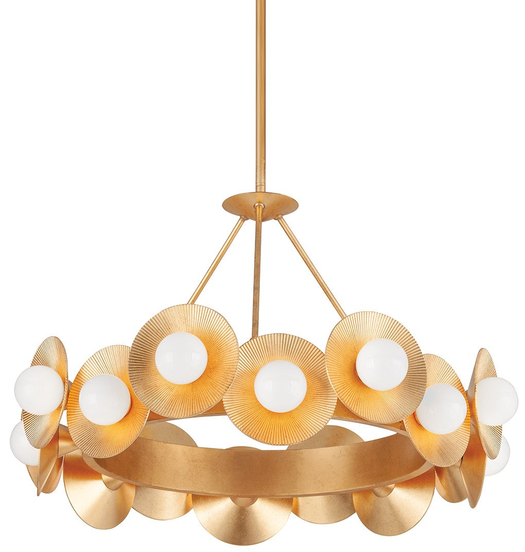 Vintage Gold Opal Globe Chandelier