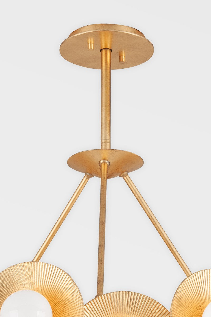Vintage Gold Opal Globe Chandelier