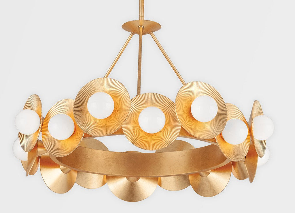 Vintage Gold Opal Globe Chandelier