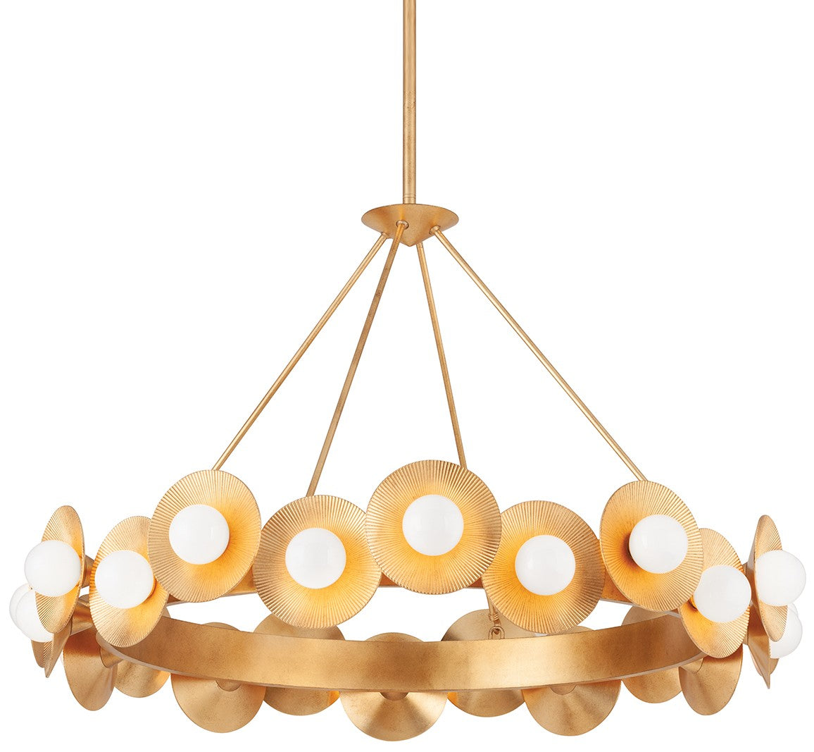 Vintage Gold Opal Globe Chandelier