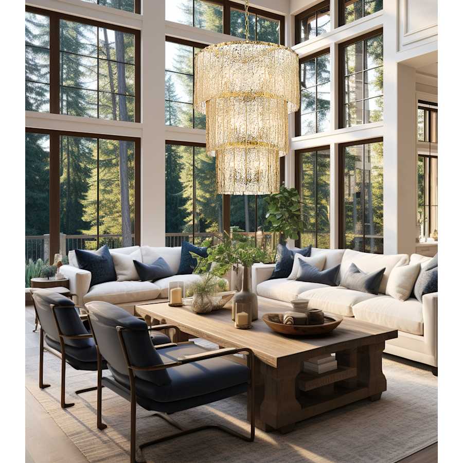 Z-Lite Glacier 12 Light 28" Wide Waterfall Chandelier